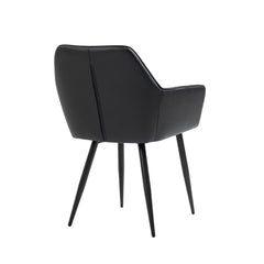 Livia - Dining Chair - Black Faux Leather