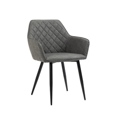 Livia - Dining Chair - Grey Faux Leather