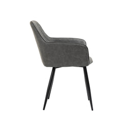 Livia - Dining Chair - Grey Faux Leather