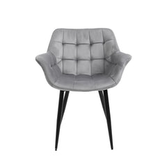 Calla - Chaise de Salle à Manger - Velour Gris