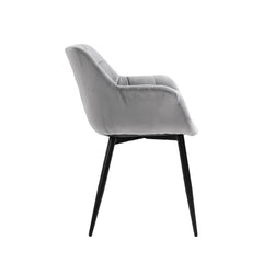 Calla - Chaise de Salle à Manger - Velour Gris