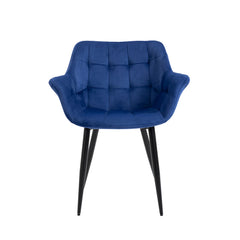 Calla - Chaise de Salle à Manger - Velour Bleu