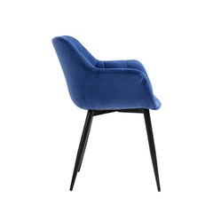 Calla - Chaise de Salle à Manger - Velour Bleu