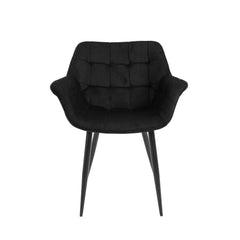 Calla - Chaise de Salle à Manger - Velour Noir