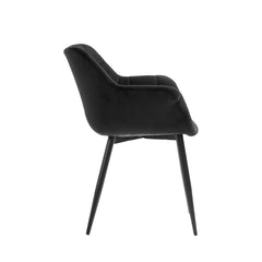 Calla - Chaise de Salle à Manger - Velour Noir