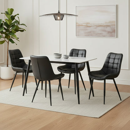 Loui/Aurora Dining Room Set - White and Black