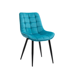 Aurora - Chaise de Salle à Manger - Velour Bleu