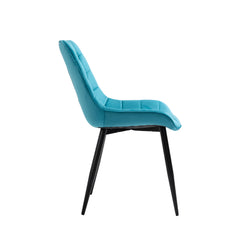 Aurora - Chaise de Salle à Manger - Velour Bleu