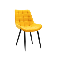 Aurora - Chaise de Salle à Manger - Velour Jaune