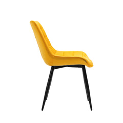 Aurora - Chaise de Salle à Manger - Velour Jaune