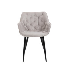 Felicia - Chaise de Salle à Manger - Velour Gris Pâle