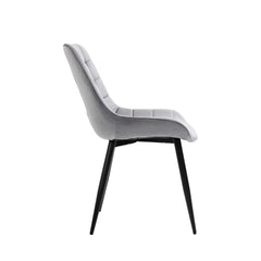 Aurora - Chaise de Salle à Manger - Velour Gris