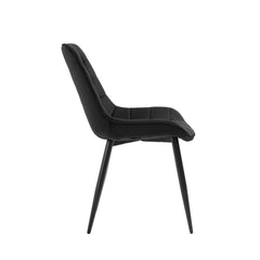 Aurora - Chaise de Salle à Manger - Velour Noir