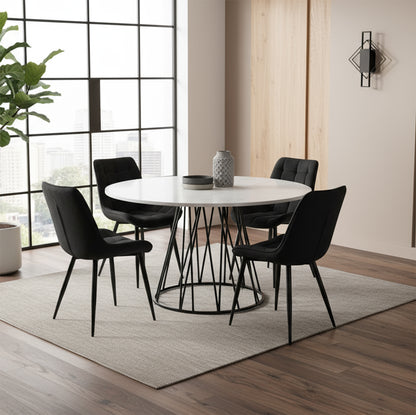 Pina/Aurora - Dining Room Set - White and Black