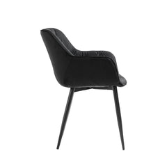 Felicia - Chaise de Salle à Manger - Velour Noir