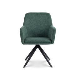Ensemble de 2 chaises / 33"H / Tissu Vert / Noir
