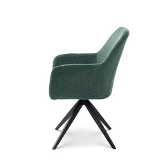 Ensemble de 2 chaises / 33"H / Tissu Vert / Noir