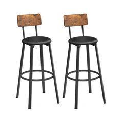 UPHOLSTERED COUNTER CHAIR - 2PCS / 24"H / RUSTIC BROWN / BLACK