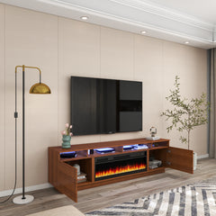 Meuble de TV avec Foyer et LED - Laura - Bois - 78 po