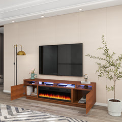 Meuble de TV avec Foyer et LED - Laura - Bois - 78 po