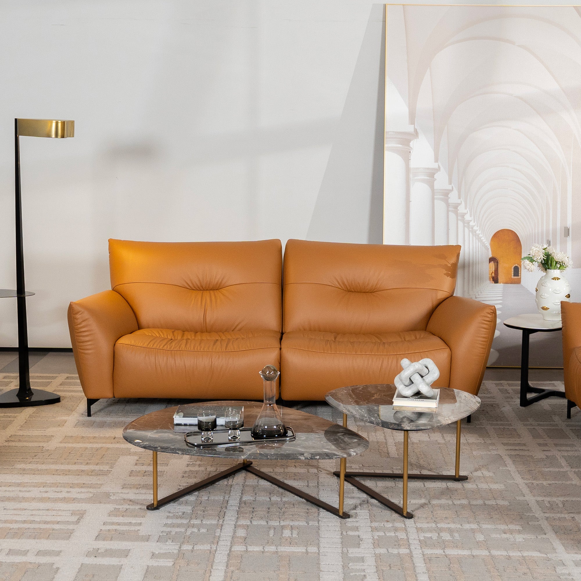 Valencia - Sofa - Genuine Cognac Leather