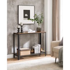 Accent Table - 40"L / Console Rustic Brown / Black