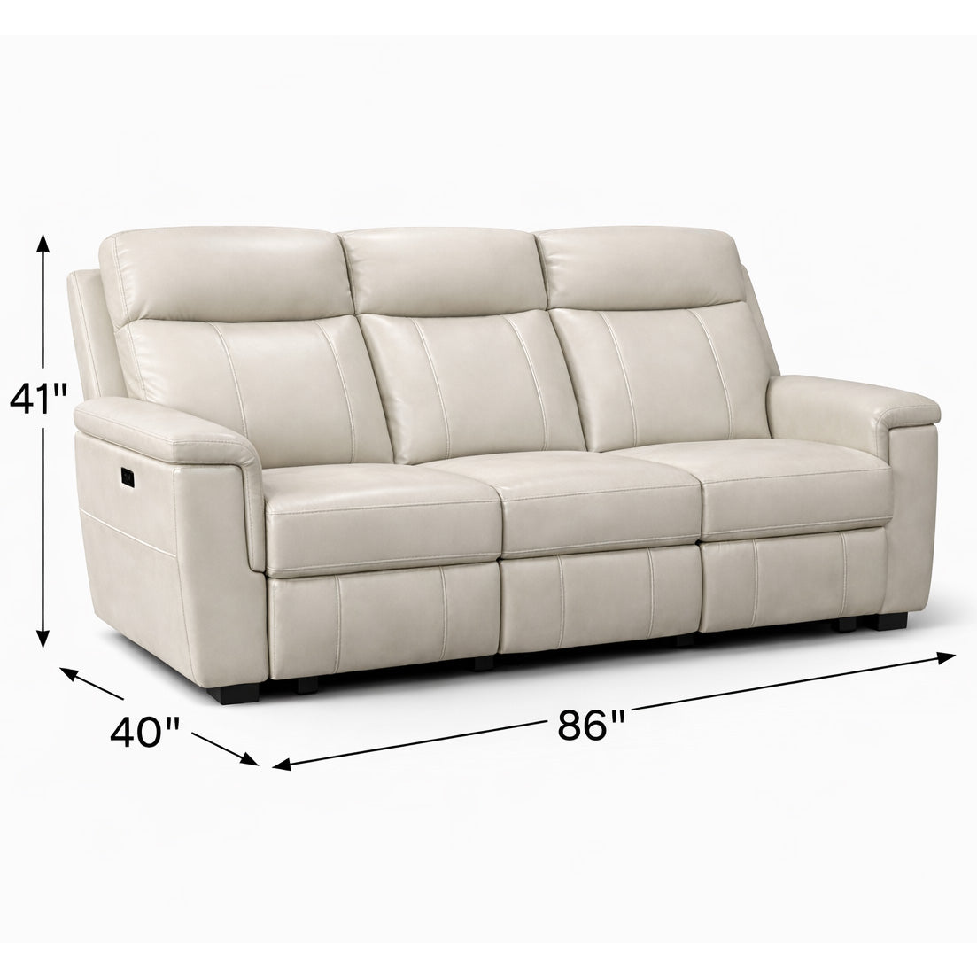 Laurena - Sofa Inclinable Électrique - Blanc Cassé