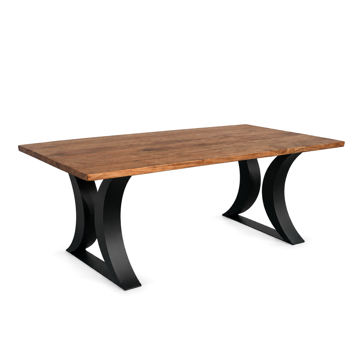 Solea - Table à Manger - Bois massif Noyer
