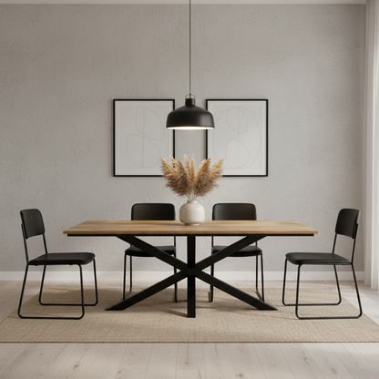 Cassia - Table à Manger - Bois massif Noyer