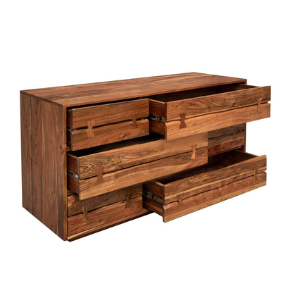 Carenzo - Commode à 6 Tiroirs - Bois Massif Noyer