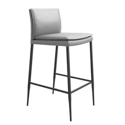 MaxSoft - Tabouret de Comptoir - Cuir Gris
