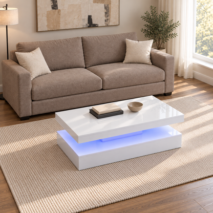 Lana - LED Coffee Table - Glossy White