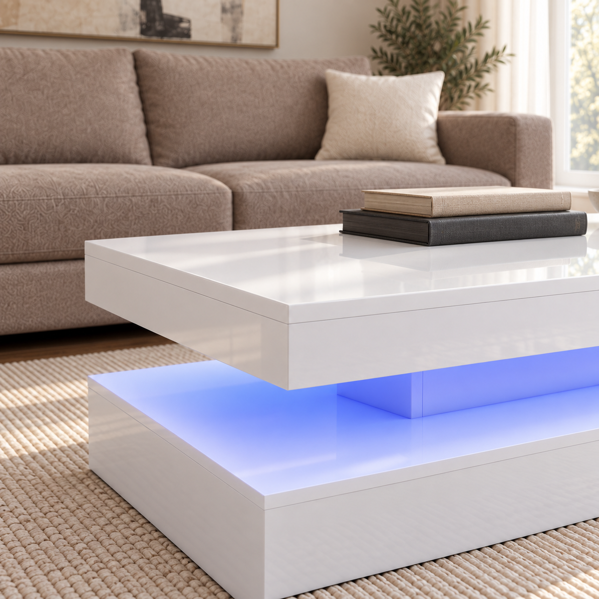 Lana - LED Coffee Table - Glossy White