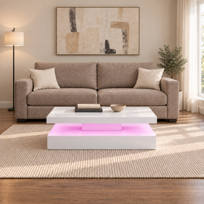 Lana - LED Coffee Table - Glossy White