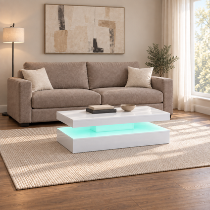 Lana - LED Coffee Table - Glossy White