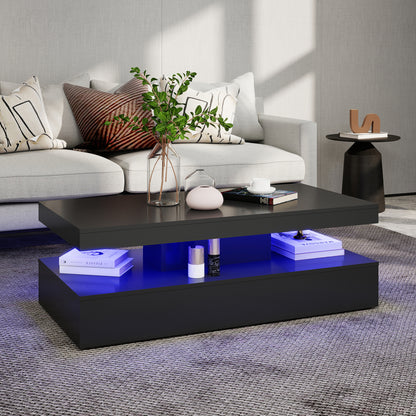 Lana - Table Basse LED - Noir Lustré
