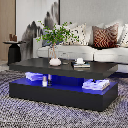 Lana - Table Basse LED - Noir Lustré