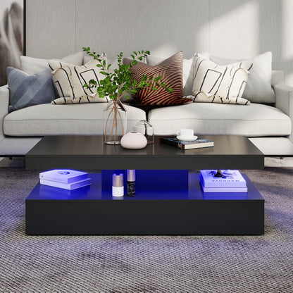 Lana - Table Basse LED - Noir Lustré