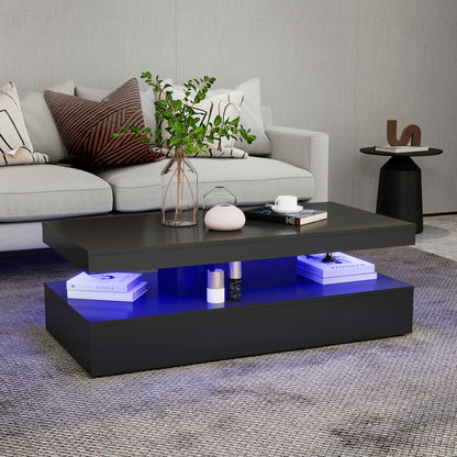 Lana - Table Basse LED - Noir Lustré