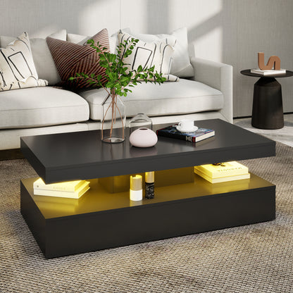Lana - Table Basse LED - Noir Lustré