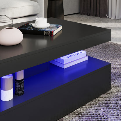 Lana - Table Basse LED - Noir Lustré