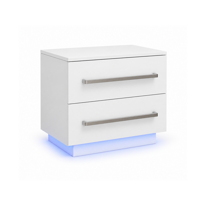 Clara - Nightstand table with LED - White