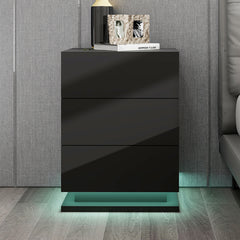 Nightstand with LED - Raphael - Black