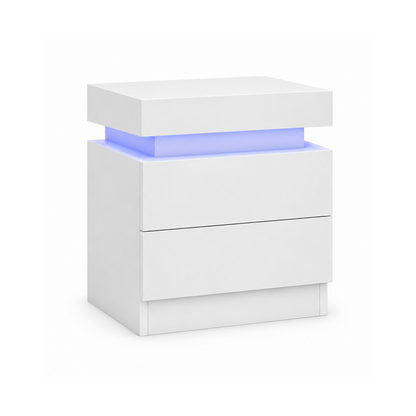 Sacha - Nightstand with LED - White