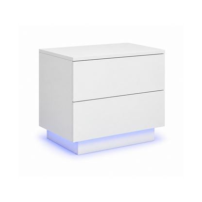 Tara - Nightstand table with LED - White