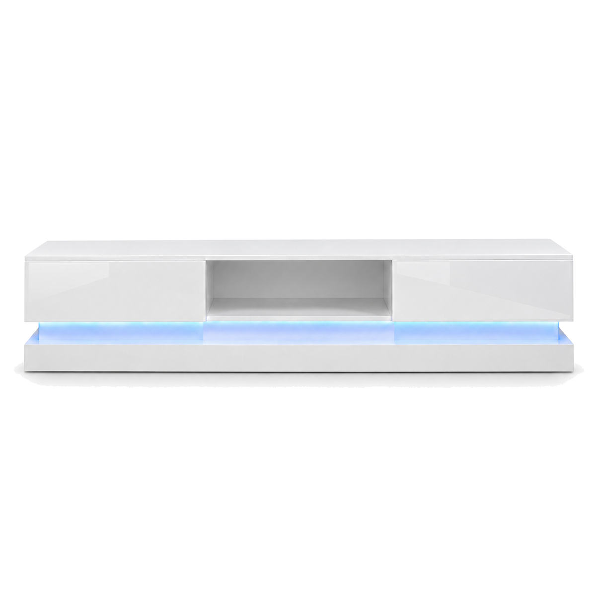 Frederick - LED TV Stand - Entertainment Unit - High Gloss White - 70in