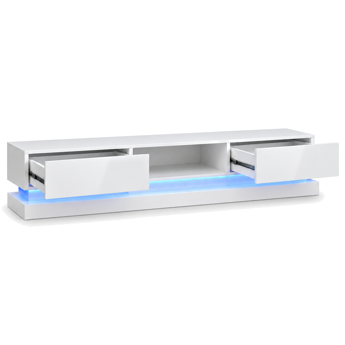 Frederick - LED TV Stand - Entertainment Unit - High Gloss White - 70in