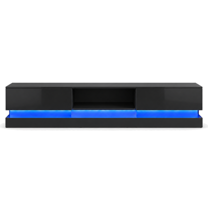 Frederick - LED TV Stand - Entertainment Unit - Glossy Black - 70in