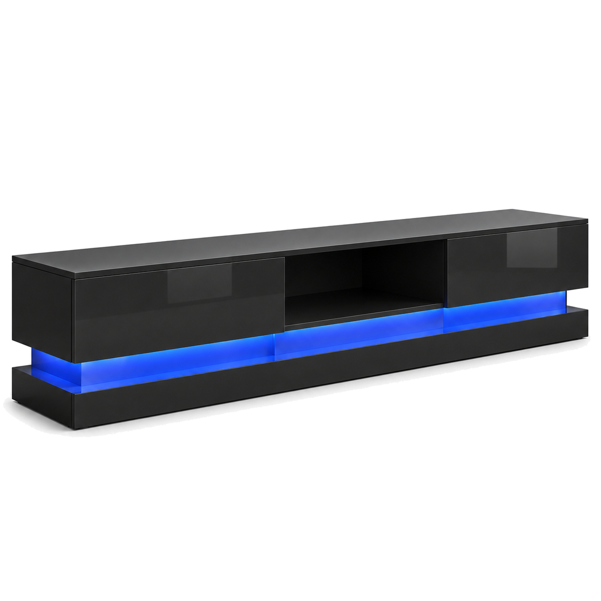 Frederick - LED TV Stand - Entertainment Unit - Glossy Black - 70in