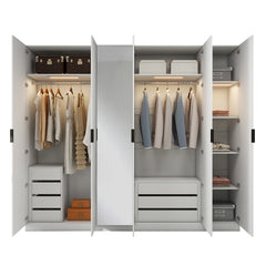 CLAS Modular Wardrobe with 6 Doors - Glossy White